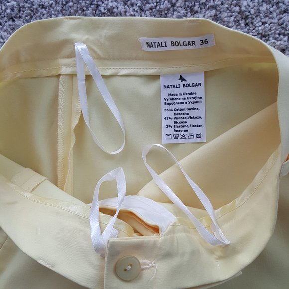 Natali Bolgar Ukrainian Designer High Waisted Skinny Suit Pants XS Zippers - Picture 7 of 11